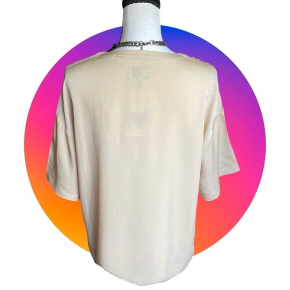 LITA by Ciara NWT 100% Silk Top Cream Tan Size XL MSRP $198 - Picture 11 of 16